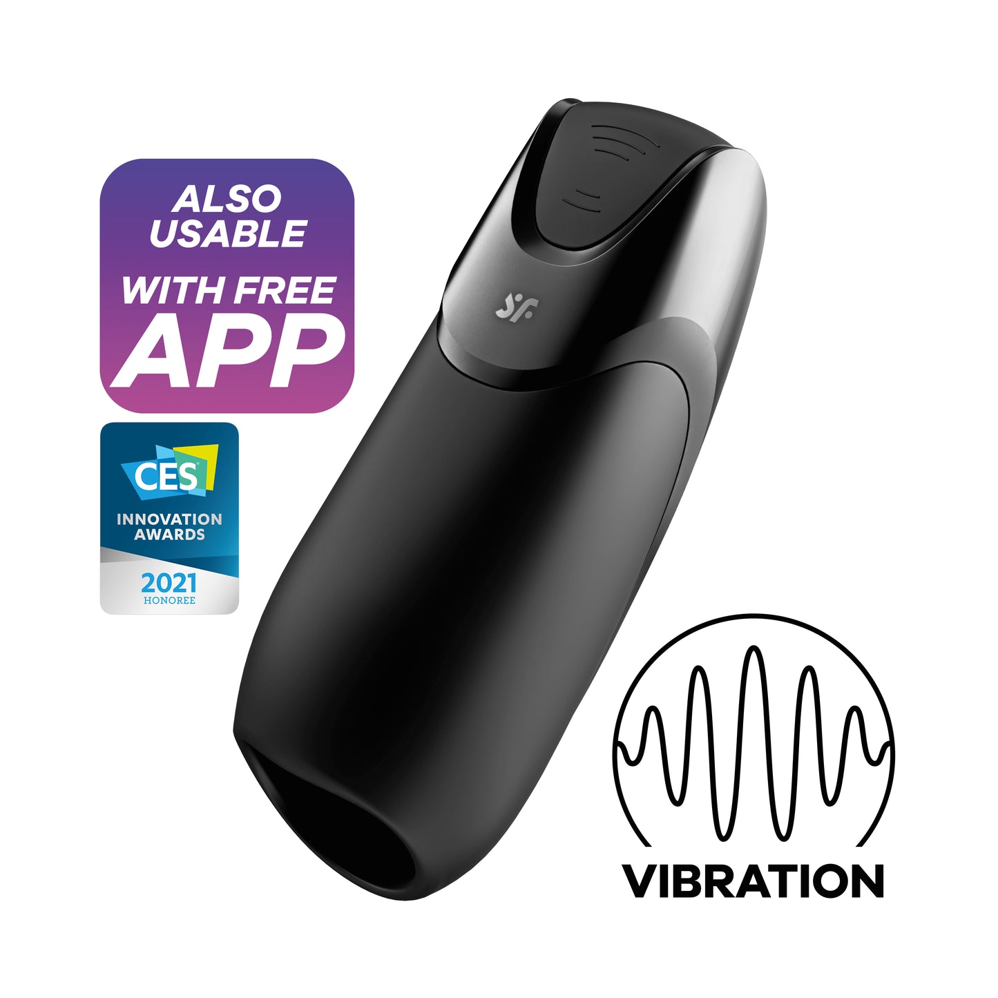 Men Vibration Plus Vibrator - Black