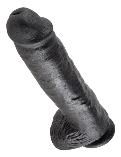 King Cock 11 Inch With Balls - Black