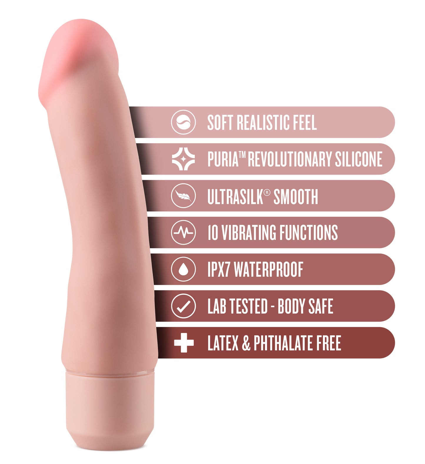 Dr. Skin Silicone  Dr. Steve - 7 Inch Vibrating Dildo - Beige