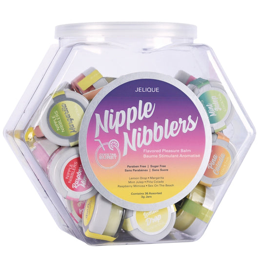 Nipple Nibblers Cocktail Pleasure Balm Assorted -  36 Pc Bowl - 3g Jar JEL2700-99