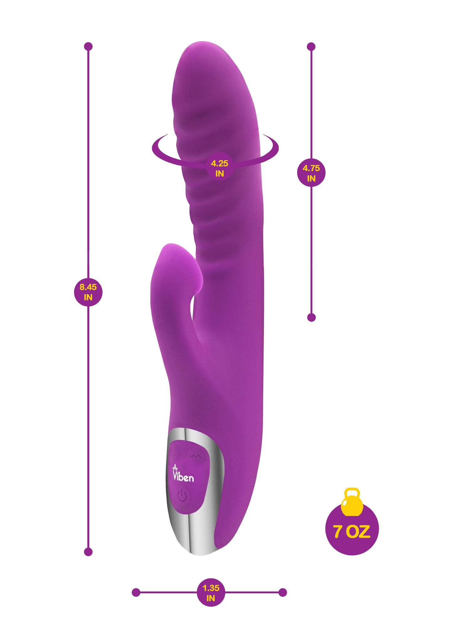 Frenzy - Rabbit Vibe With Clitoral Suction - Berry