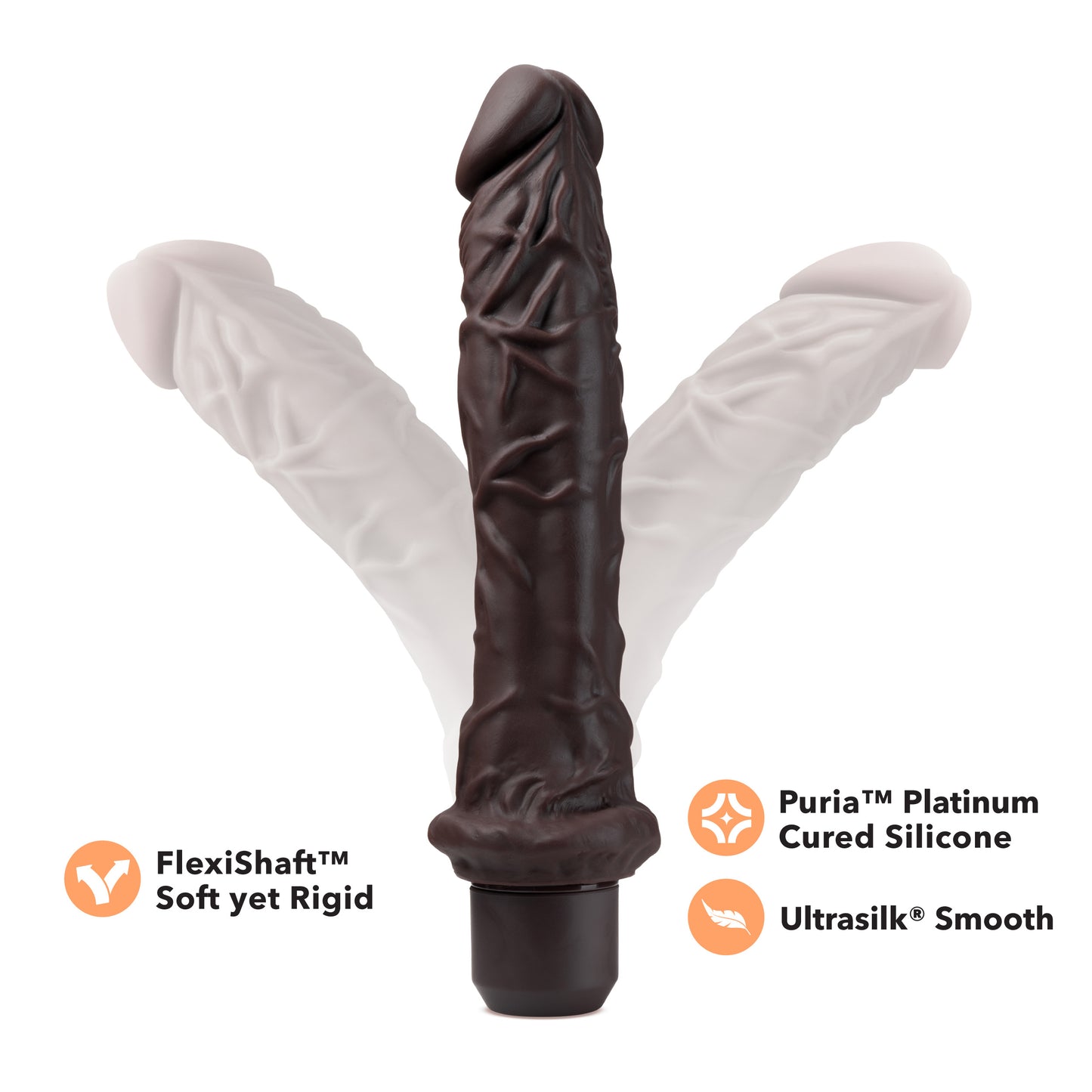 Dr. Skin Silicone - Dr. Richard - 9 Inch Vibrating Dildo - Brown