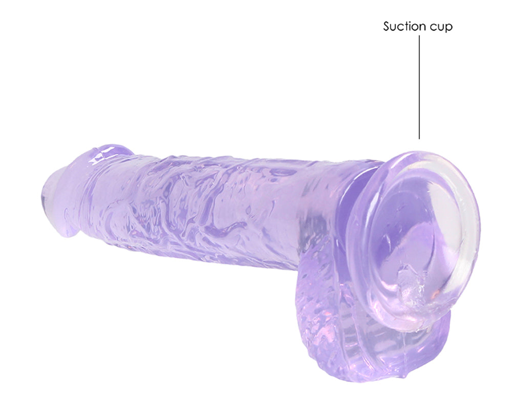 6 Inch Realistic Dildo With Balls - Purple