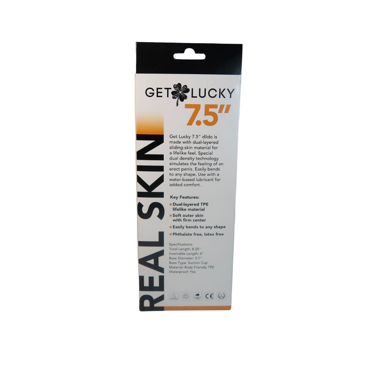 Get Lucky 7.5 Inch Real Skin Dong - Light Brown