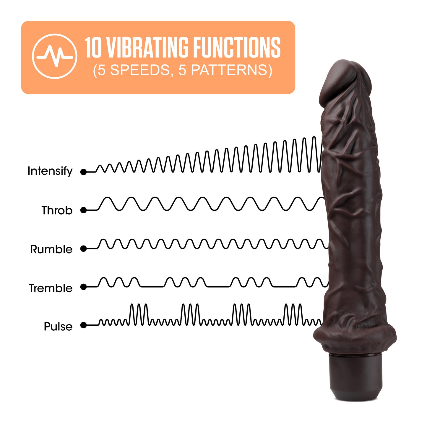 Dr. Skin Silicone - Dr. Richard - 9 Inch Vibrating Dildo - Brown