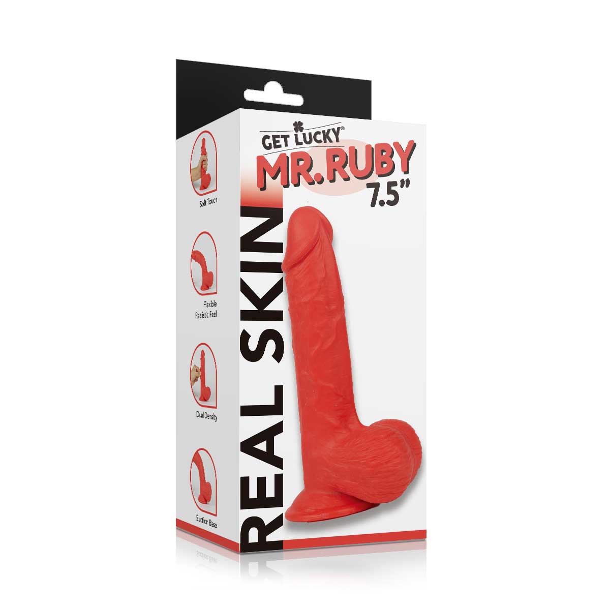 Get Lucky Ms. Ruby 7.5 Inch Dildo - Red