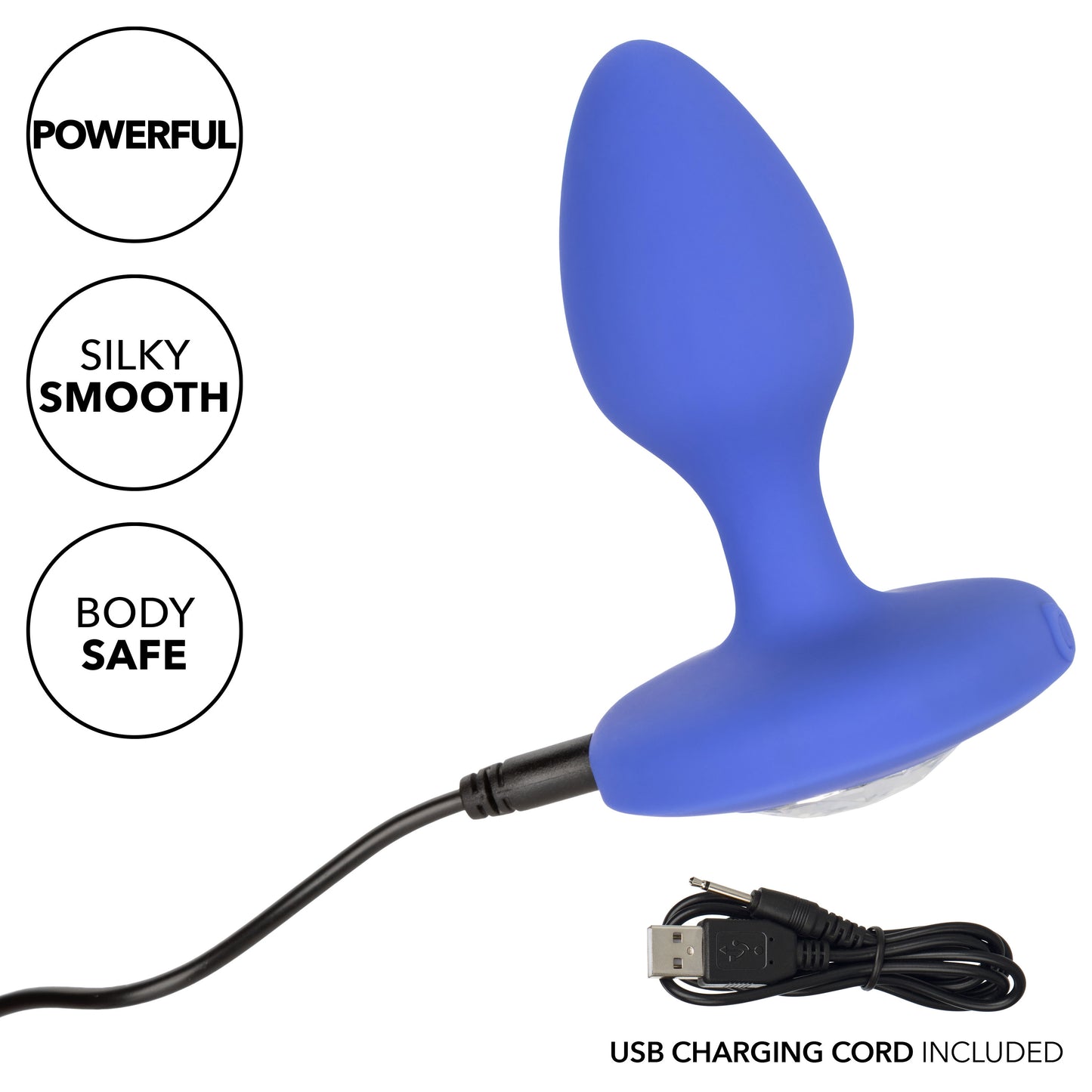 Cheeky Gems - Medium Rechargeable Vibrating Probe  - Blue