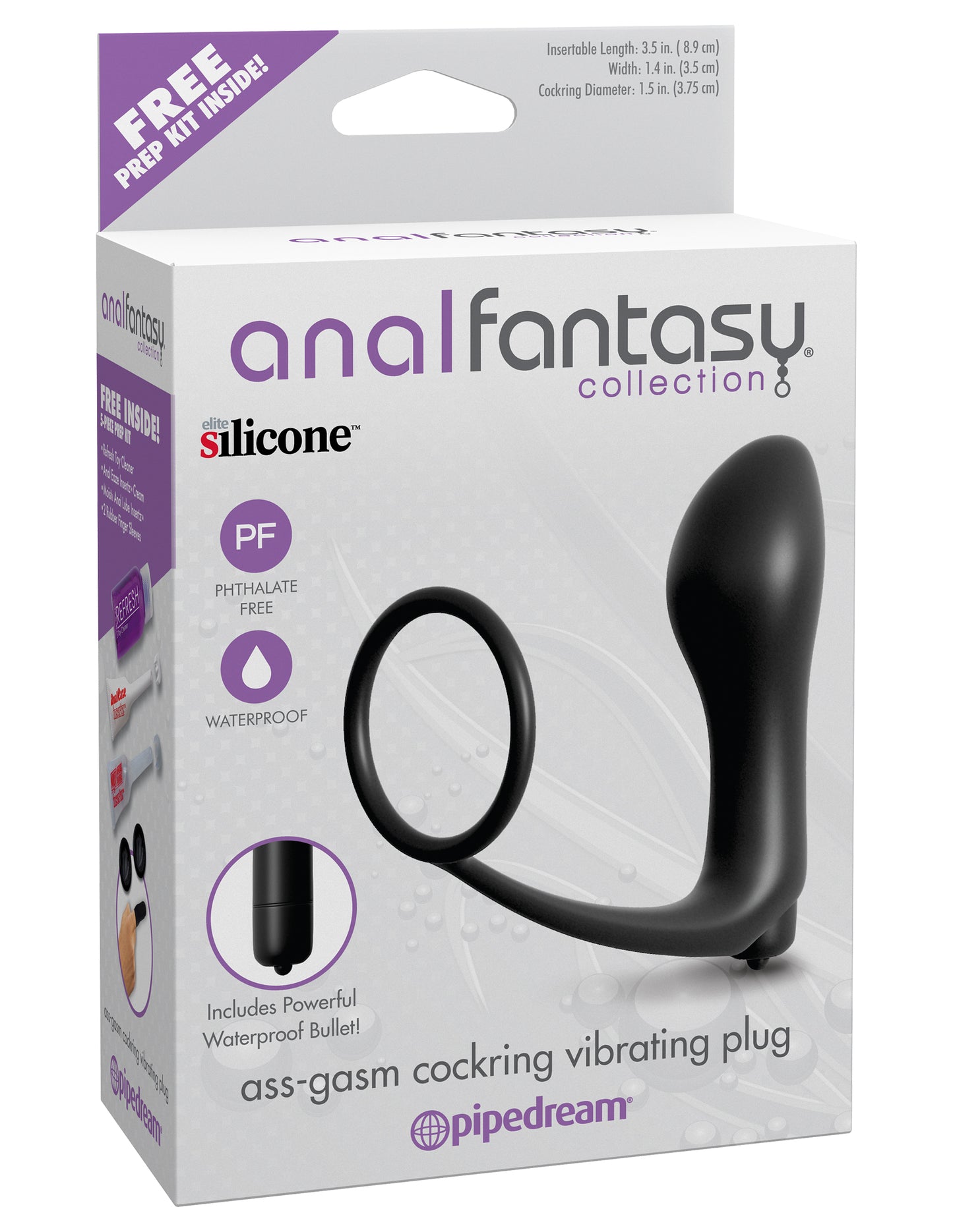 Anal Fantasy Collection Ass Gasm Cockring   Vibrating Plug