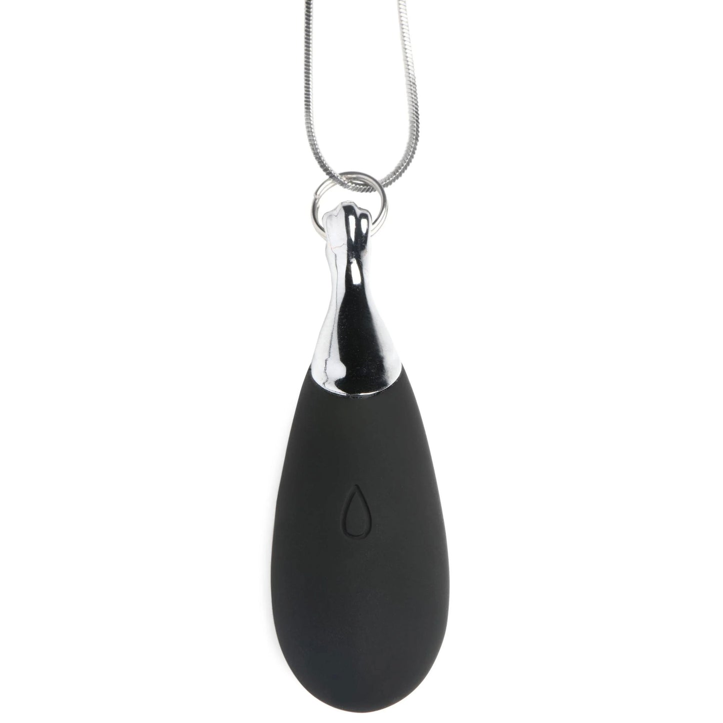 10x Vibrating Silicone Teardrop Necklace - Black