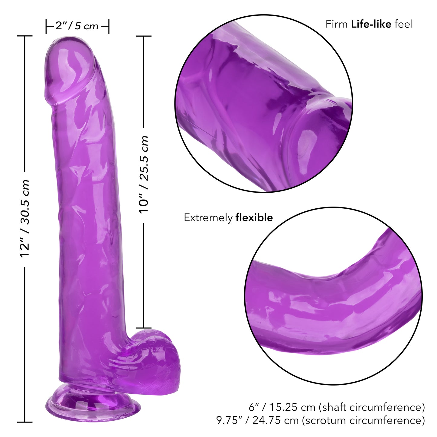 Size Queen 10  Inch - 25.5cm - Purple