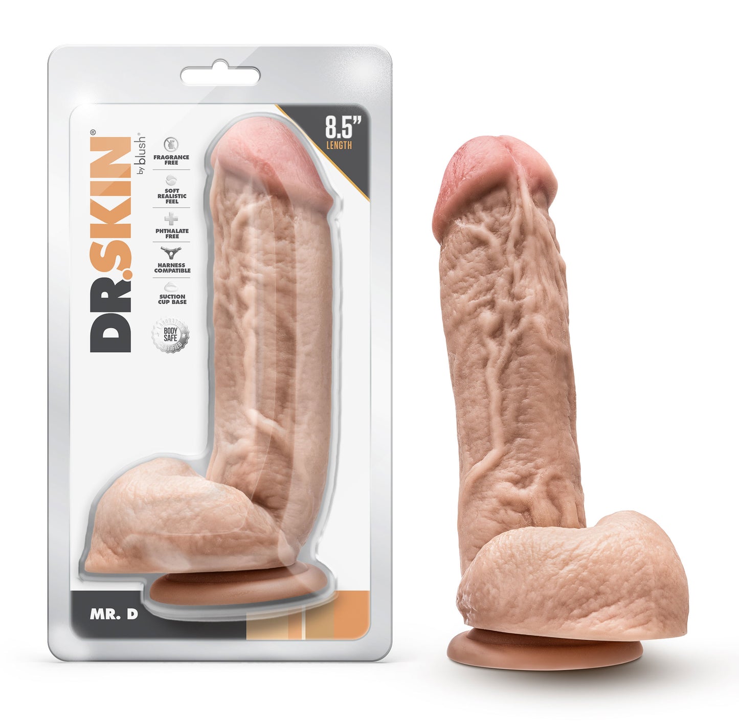 Dr. Skin - Mr. D - 8.5 Inch Dildo With Balls - Beige