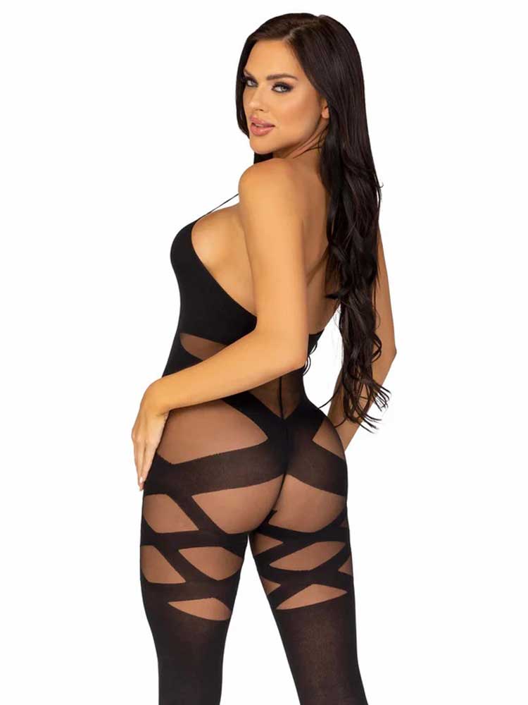 Feels Like Love Opaque Bodystocking - One Size -  Black