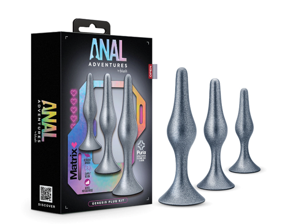 Anal Adventures Matrix - Genesis Plug Kit -  Stellar Silver