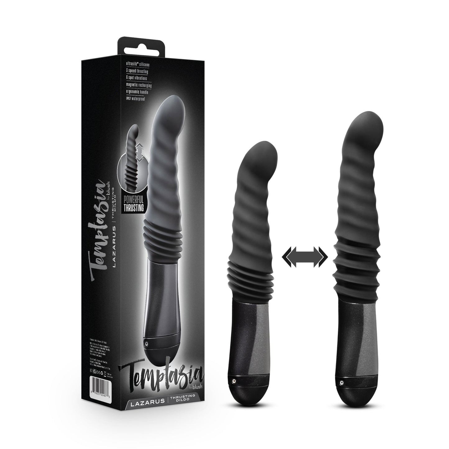 Temptasia - Lazarus - Thrusting Dildo - Black