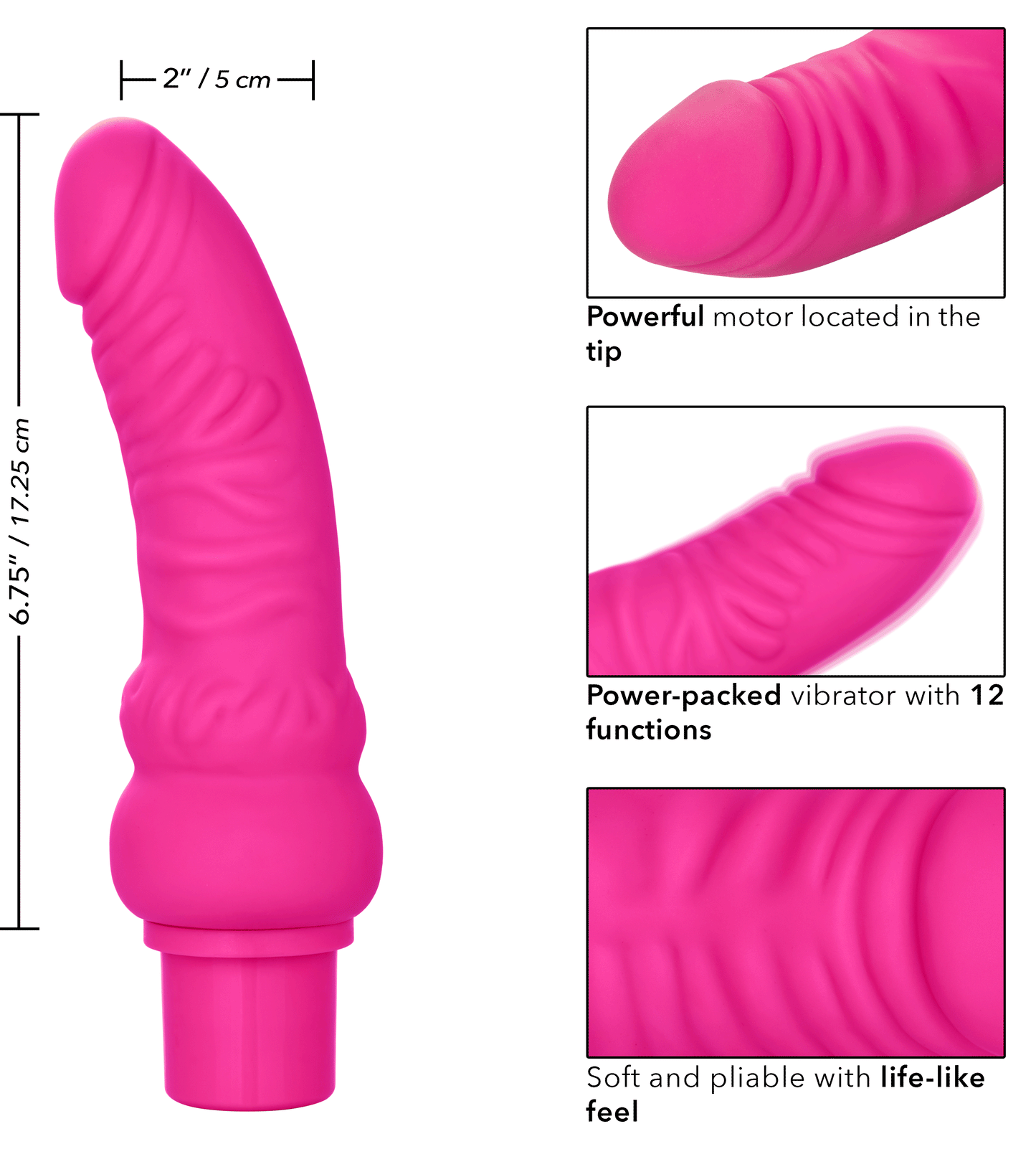 Rechargeable Power Stud Curvy - Pink