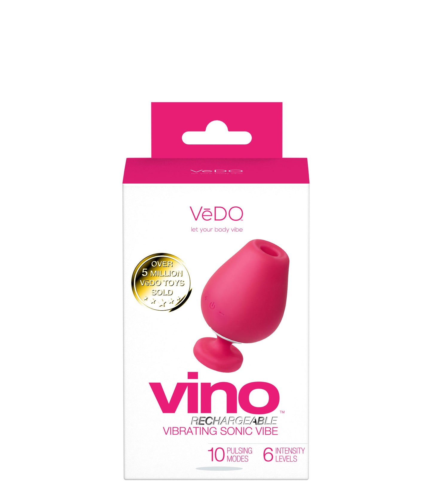 Vino Rechargeable Vibrating Sonic Vibe - Pink