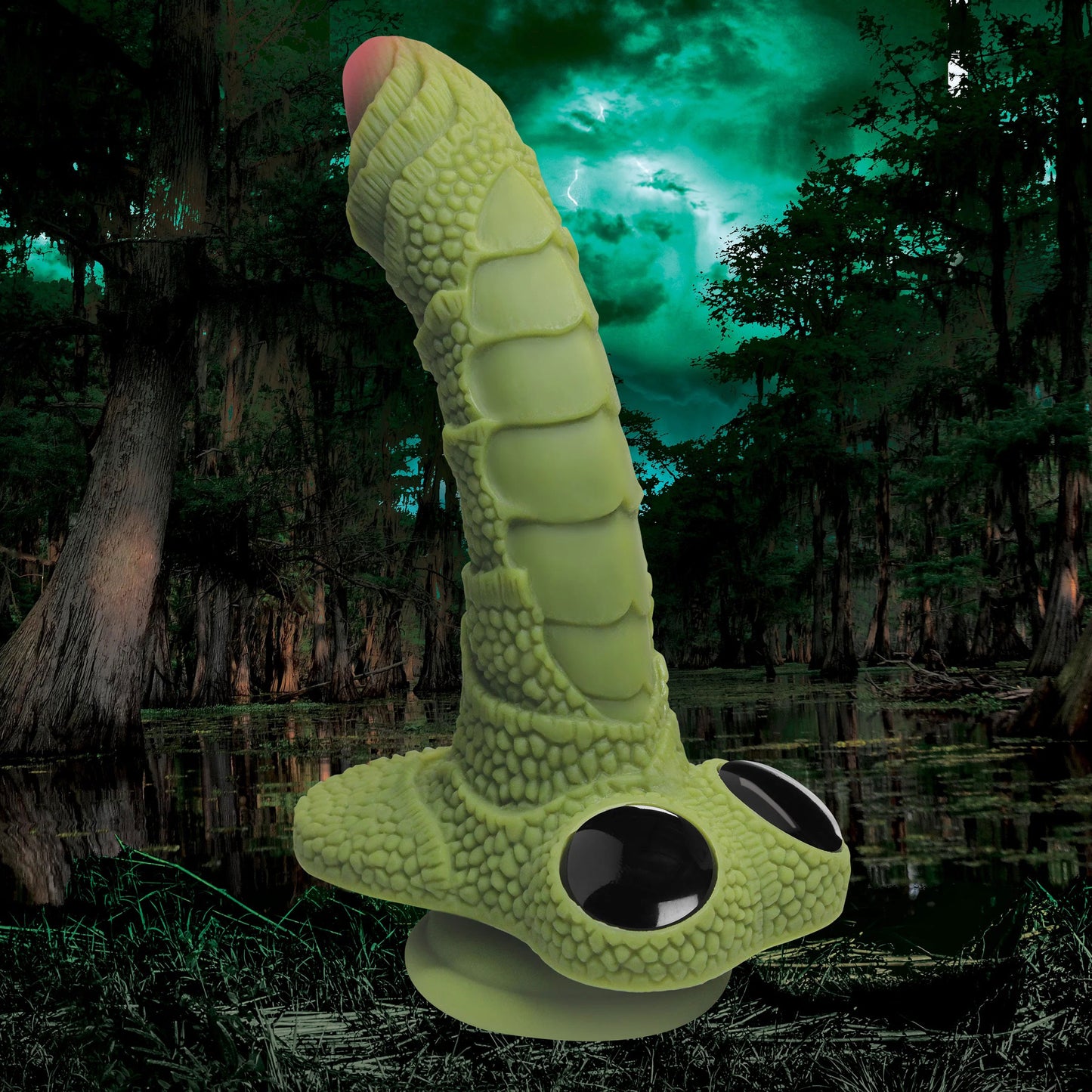 Swamp Monster Green Scaly Silicone Dildo