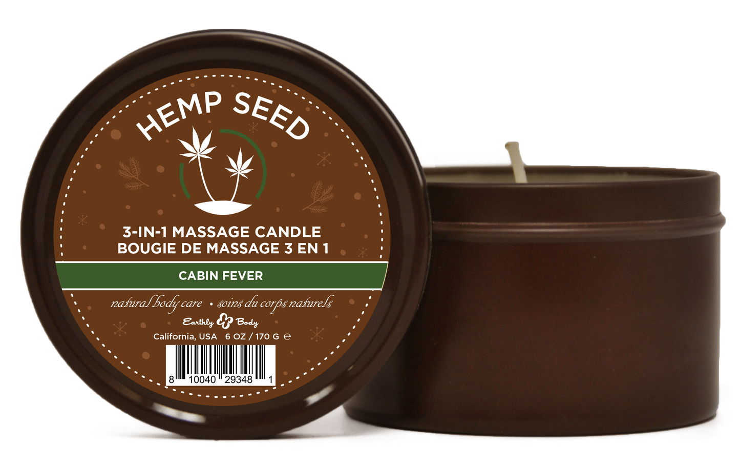 Hemp Seed 3-in-1 Massage Candle Cabin Fever 6oz/  170 G