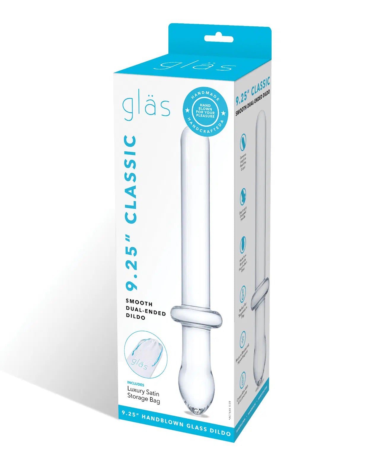 9.25 Inch Classic Smooth Dual-Ended Dildo - Clear