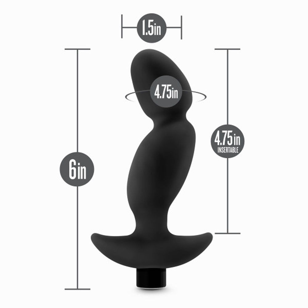 Anal Adventures- Platinum - Silicone Vibrating  Prostate Massager 04-Black