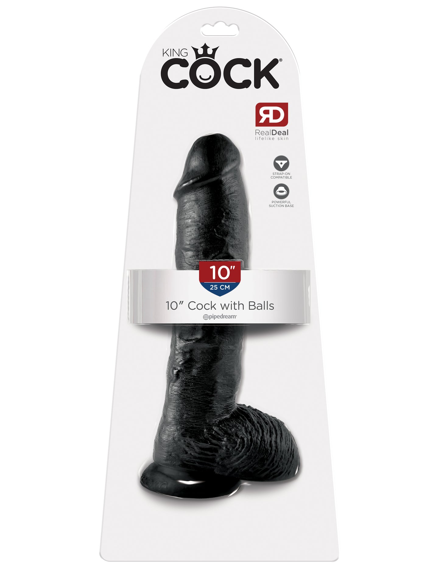 King Cock 10-Inch Cock With Balls - Black