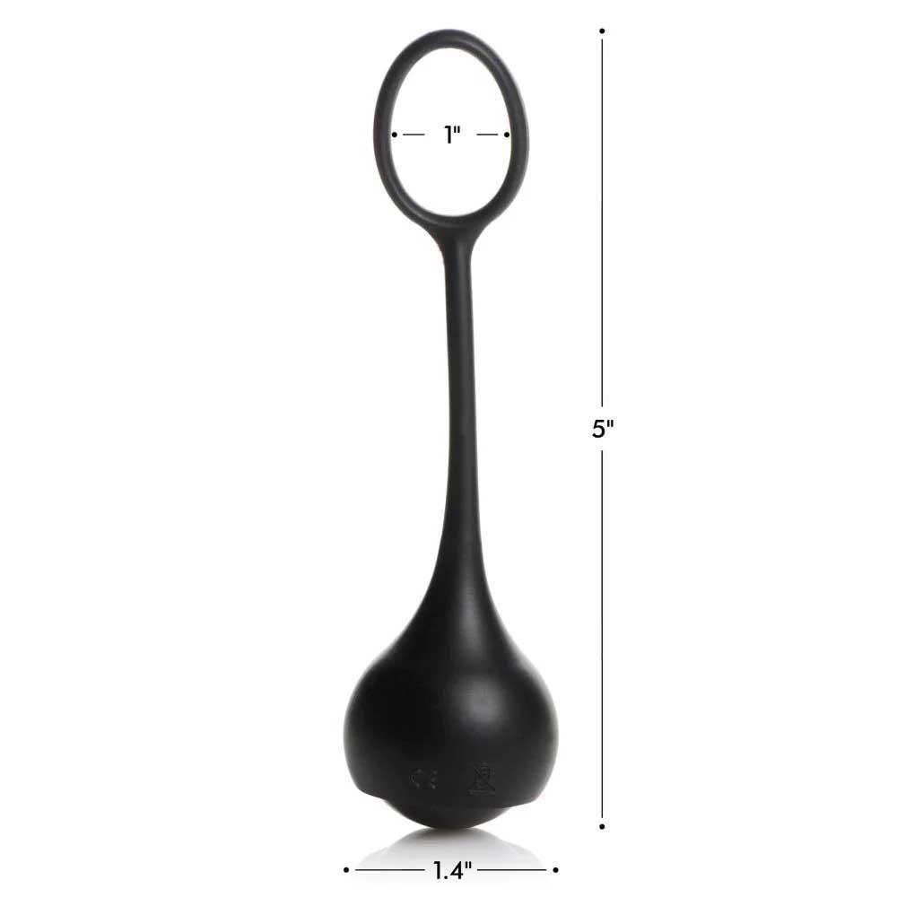 Cock Dangler Silicone Penis Strap With Weights -  Black