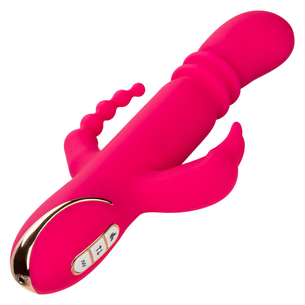 Jack Rabbit Signature Heated Silicone Triple  Fantasy Rabbit - Pink