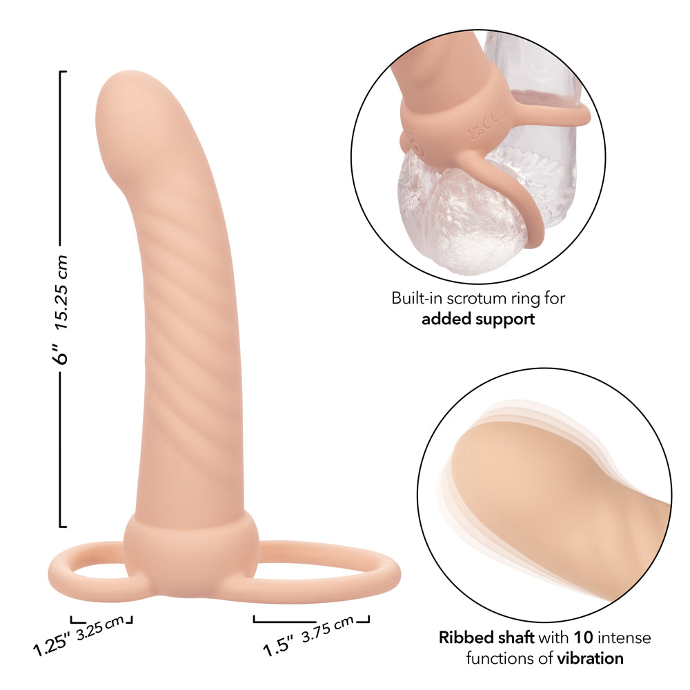 Performance Maxx Rechargeable Ribbed Dual Penetrator - Ivory