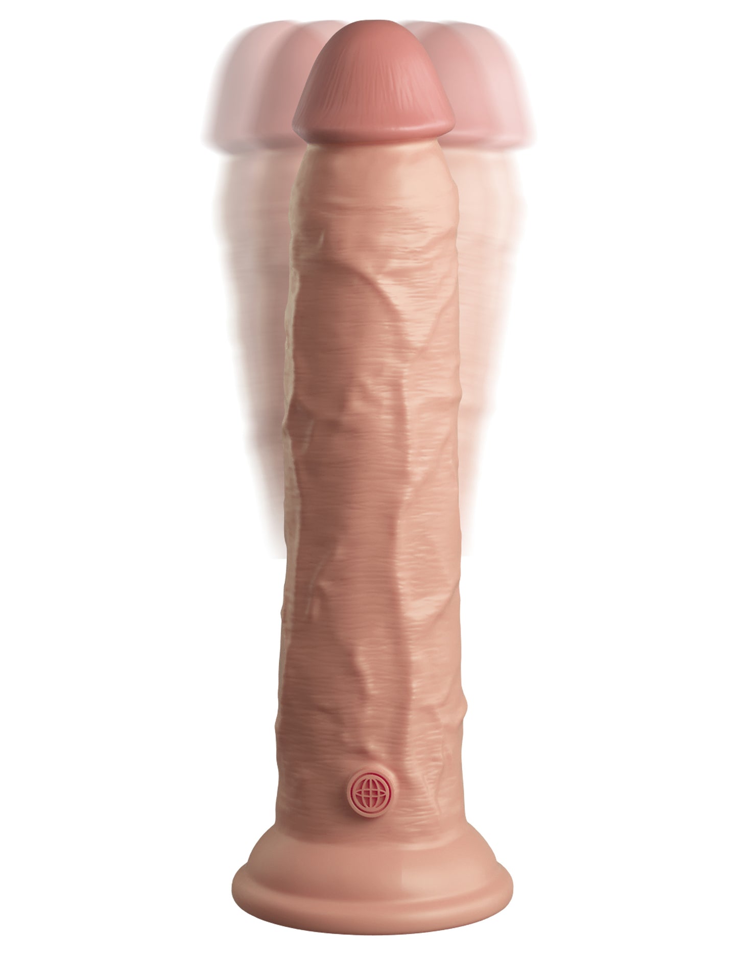 King Cock Elite 9 Inch Vibrating Silicone Dual  Density Cock With Remote - Light