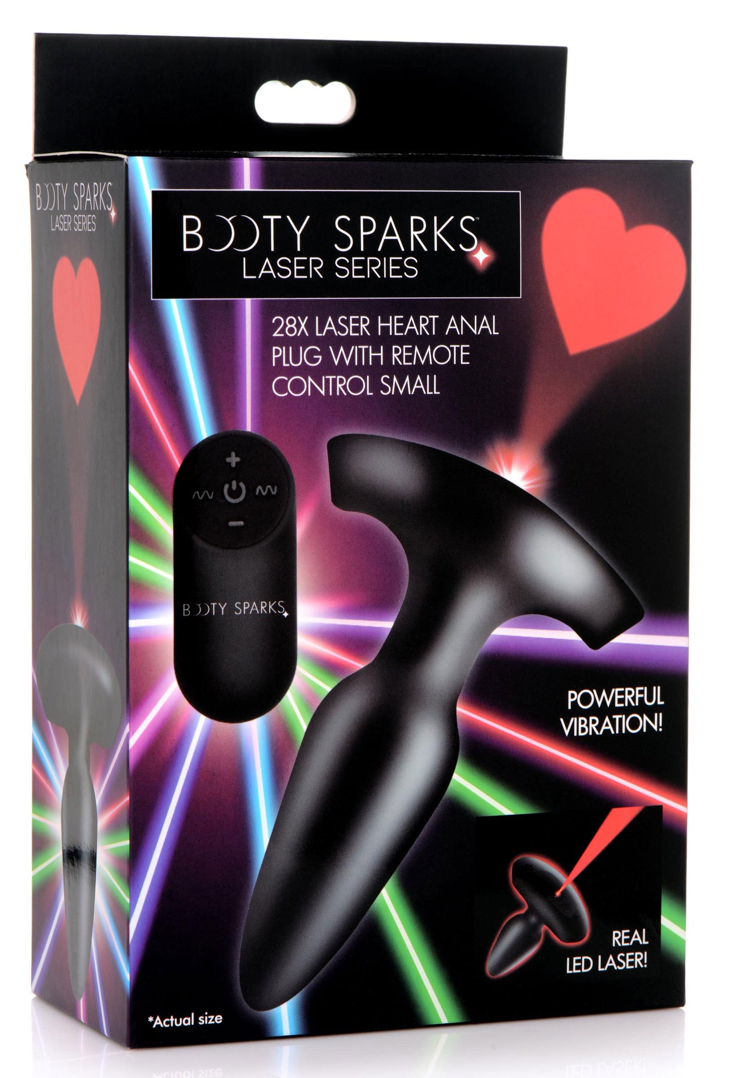 Laser Heart Anal Plug With Remote Control - Small