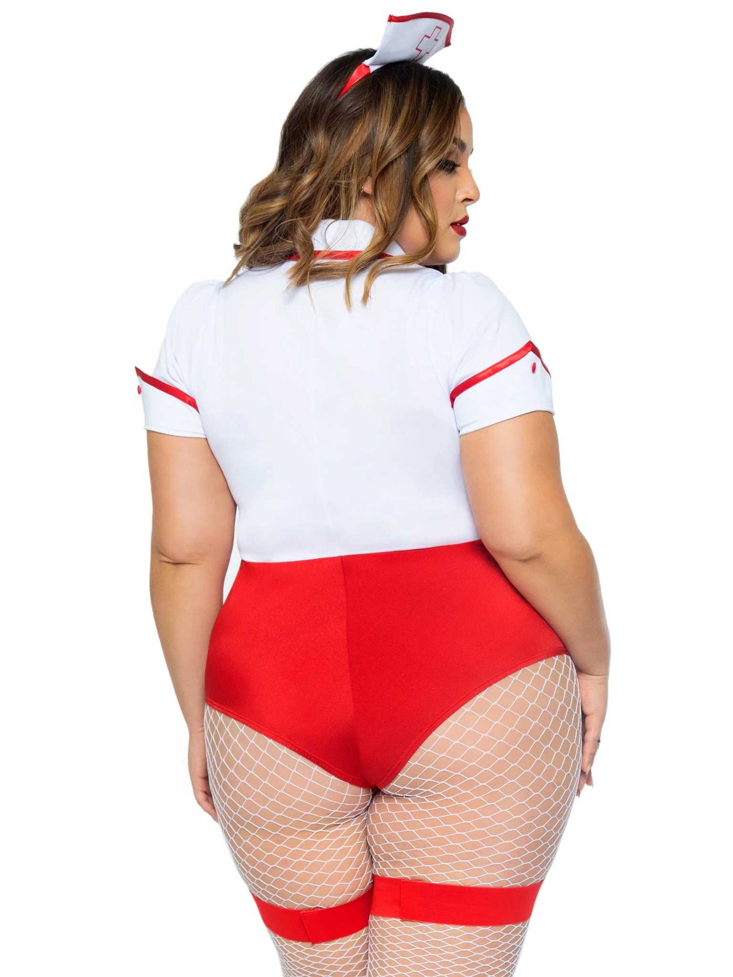 Plus Nurse Feelgood Sexy Costume - 1x/2x - White / Red