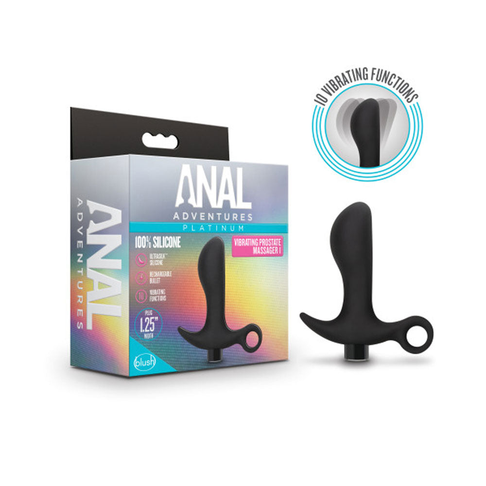 Anal Adventures- Platinum - Silicone Vibrating  Prostate Massager 01 - Black